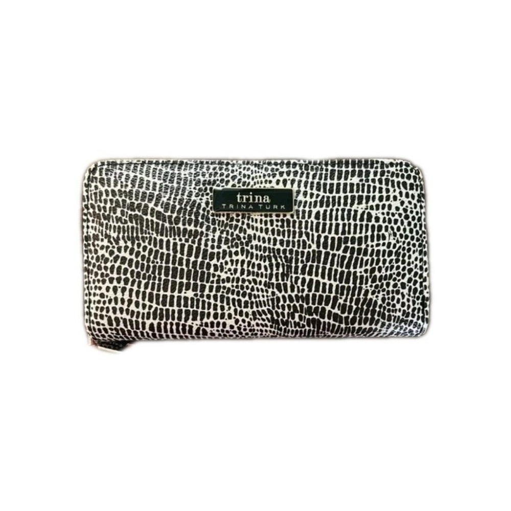 NWT Trina Turk Large Zip Around Croc Wallet - Picture 8 of 8